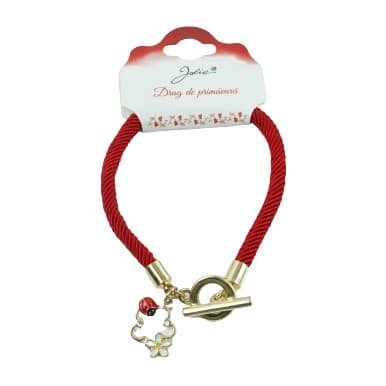 Martisor Bratara Aurie Jolie Buburuza pe Floare