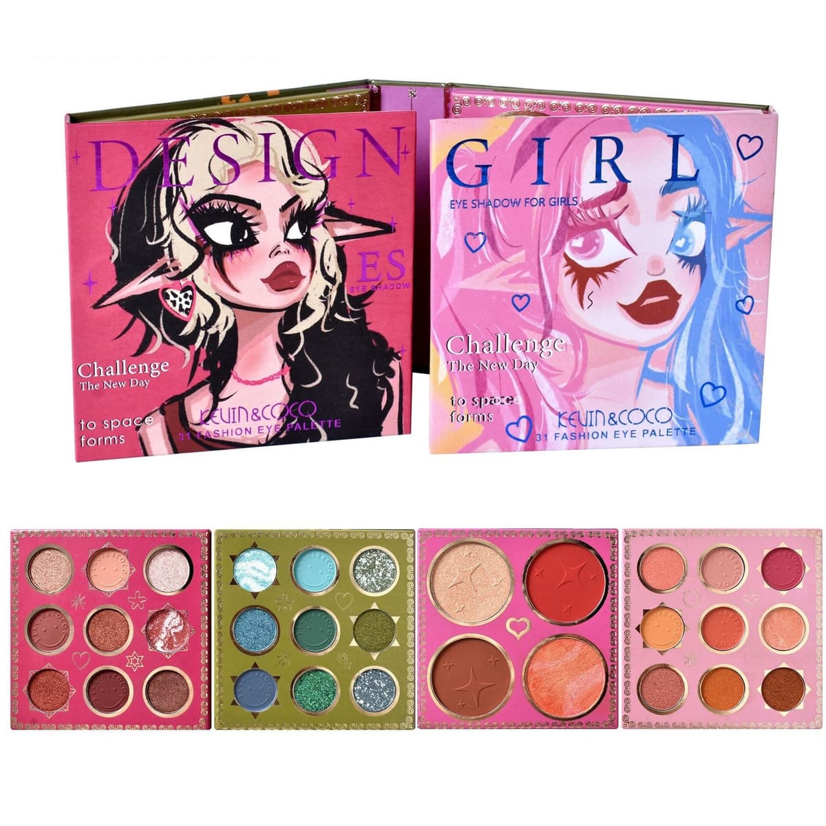 Paleta de farduri Kevin&Coco cu 31 de culori pigmentate, Flippy