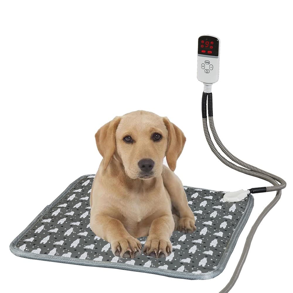 Patura electrica pentru animale de companie cu tub anti-muscatura, perna pentru caini, 45 x 45 cm, 28 W, 9 trepte de reglaj