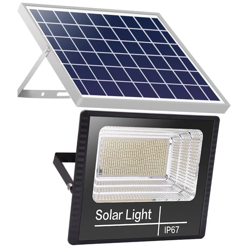 Proiector LED/Lampa solara de exterior Flippy, 15 cm x 12 cm, Rezistent la Apa IP67, cu Panou Solar, 100 LED SMD, 30W