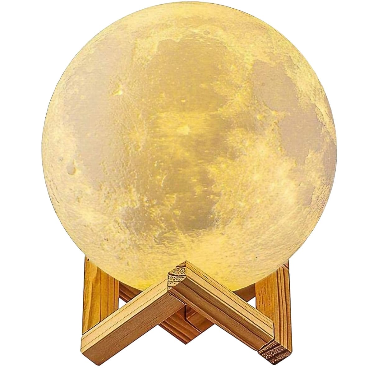 Lampa de veghe in forma de luna cu stele 3D Moon Light, Acumulator integrat, alimentare USB, stand din plastic inclus, 13