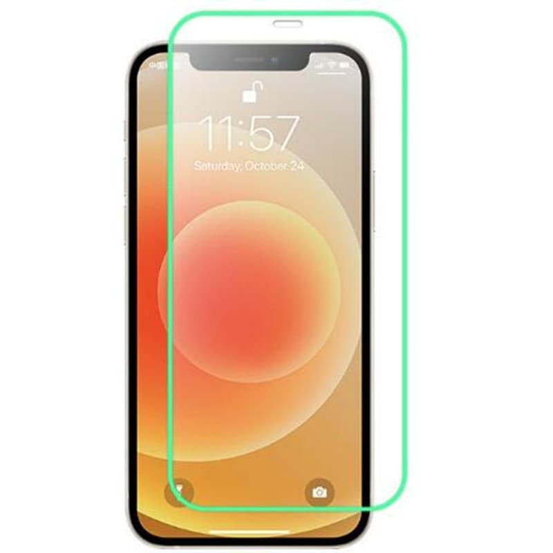 Folie Sticla Securizata Flippy, Luminous, compatibila cu Apple iPhone 14 Pro, Margine fosforescenta verde