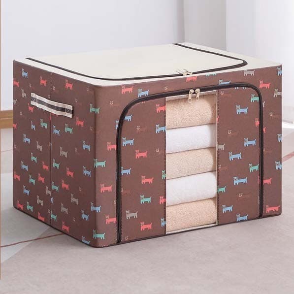 Cutie de Depozitare Pliabila, Flippy, 24 L, Panza Oxford, 40x30x20 cm, Fereastra Frontala, 2 Usi de Acces cu Fermoar