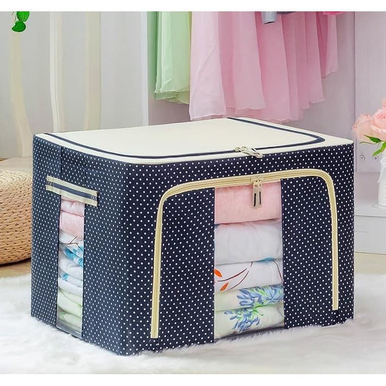 Cutie de Depozitare Pliabila, Flippy, 24 L, Panza Oxford, 40x30x20 cm, Fereastra Frontala, 2 Usi de Acces cu Fermoar