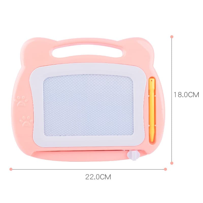 Tabla Magnetica pentru desen Flippy, Pix, forma dreptunghi, dimensiuni 23x17 cm, Dezvolta Creativitatea, cu picioare suport, Portocaliu