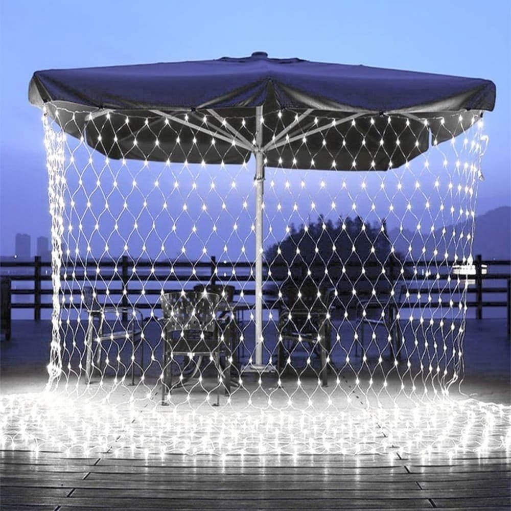 Instalatie Craciun Yoto, Tip Plasa, 2 m x 2 m, 160 LED-uri, Prelungitor 1.5 m, 8 Jocuri de Lumini, Interconectabila, Fir