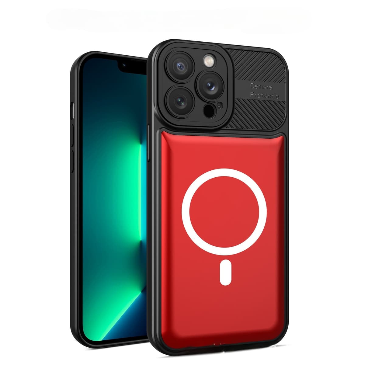 Husa Husa Urban Armor pentru Samsung A13 4G Rosu, Suport Auto Magnetic, Protectie Antisoc, Flippy