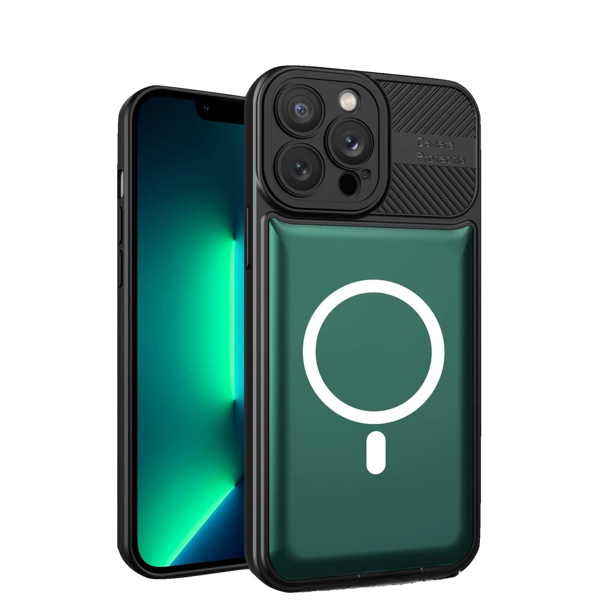 Husa Urban Armor pentru Samsung S22 Verde inchis, Suport Auto Magnetic, Protectie Antisoc, Flippy