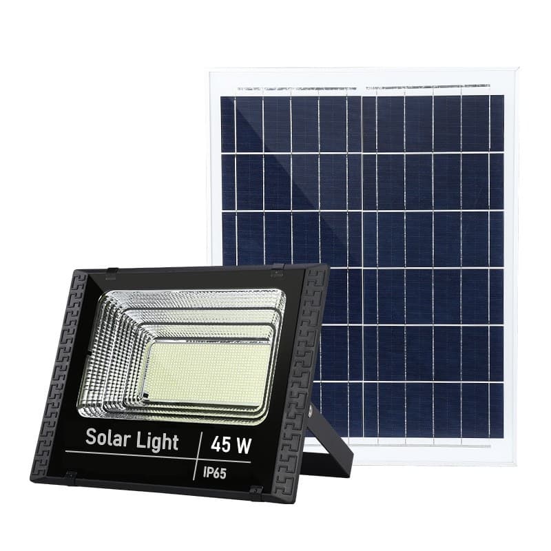 Proiector LED SMD 45W cu incarcare solara Flippy, panou solar, cu telecomanda, suport prindere, material ABS, 1.5AH, 170