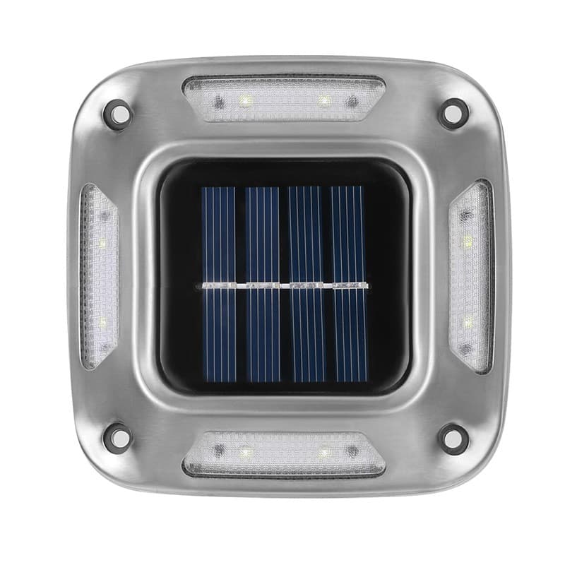 Lampa solara LED pentru gradina Flippy, 8 LED-uri, prindere de perete sau impamantare, IP65, forma patrat, material ABS si