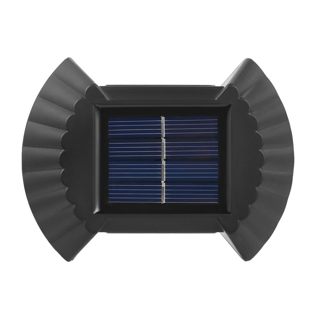 Set 4 Aplica solara LED bidirectionala pentru perete Flippy, in forma de funda, 8 LED-uri, material ABS si PC, lumina