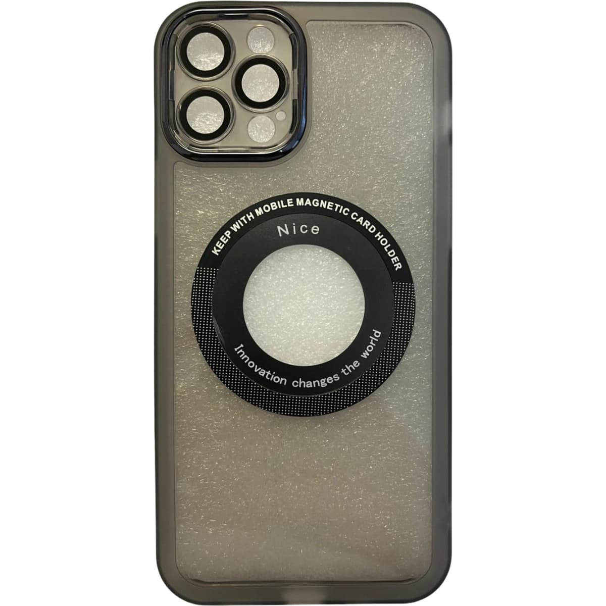 Husa protectie Flippy pentru Apple iPhone 12 / 12 Pro decupaj logo, magnetica, Protectie Camera, Negru