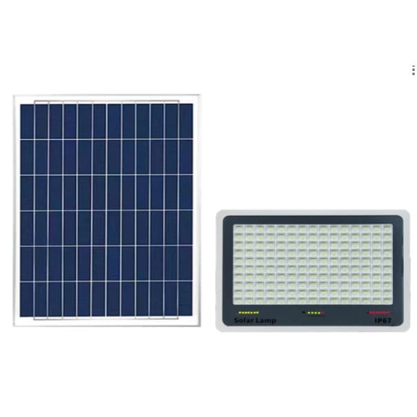 Proiector LED cu Panou Solar Flippy, Senzor de lumina, Waterproof, 140 LED-uri incorporate, 65W, 19.5x17 cm, 3000 mAh, IP67