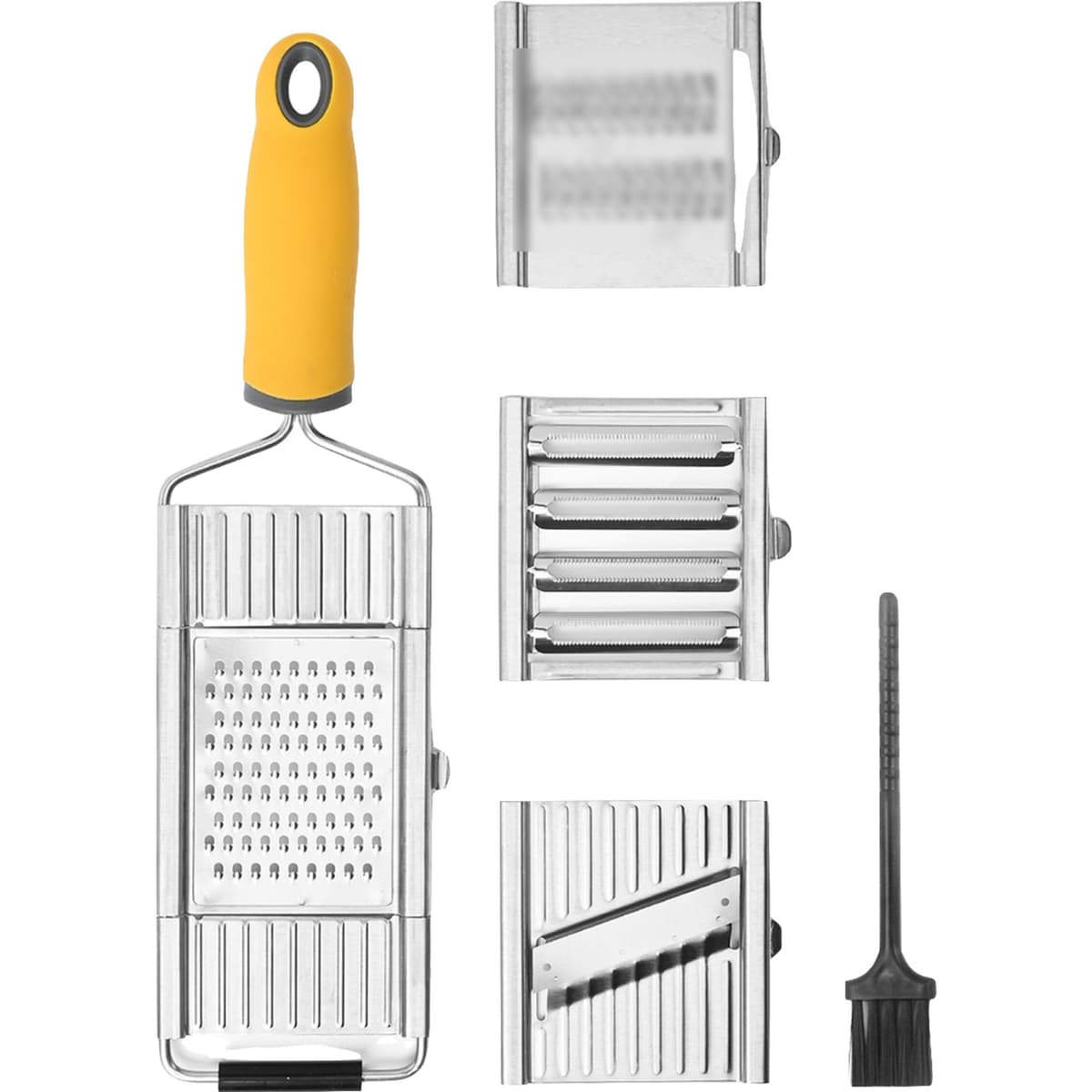 Razatoare multifunctionala Flippy, Inox, 4 tipuri de lame, usor de manevrat, maner din ABS ergonomic,33 x 8.6 cm, periuta