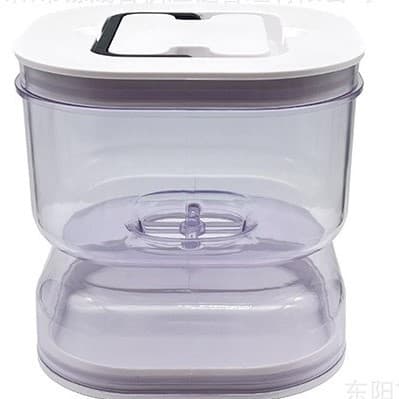 Borcan pentru Muraturi, Flippy, cu Separator pentru Lichide, Ermetic, Termorezistent, Tip Clepsidra, 1400 ml, ABS, Alb, 13.5x9.5 cm