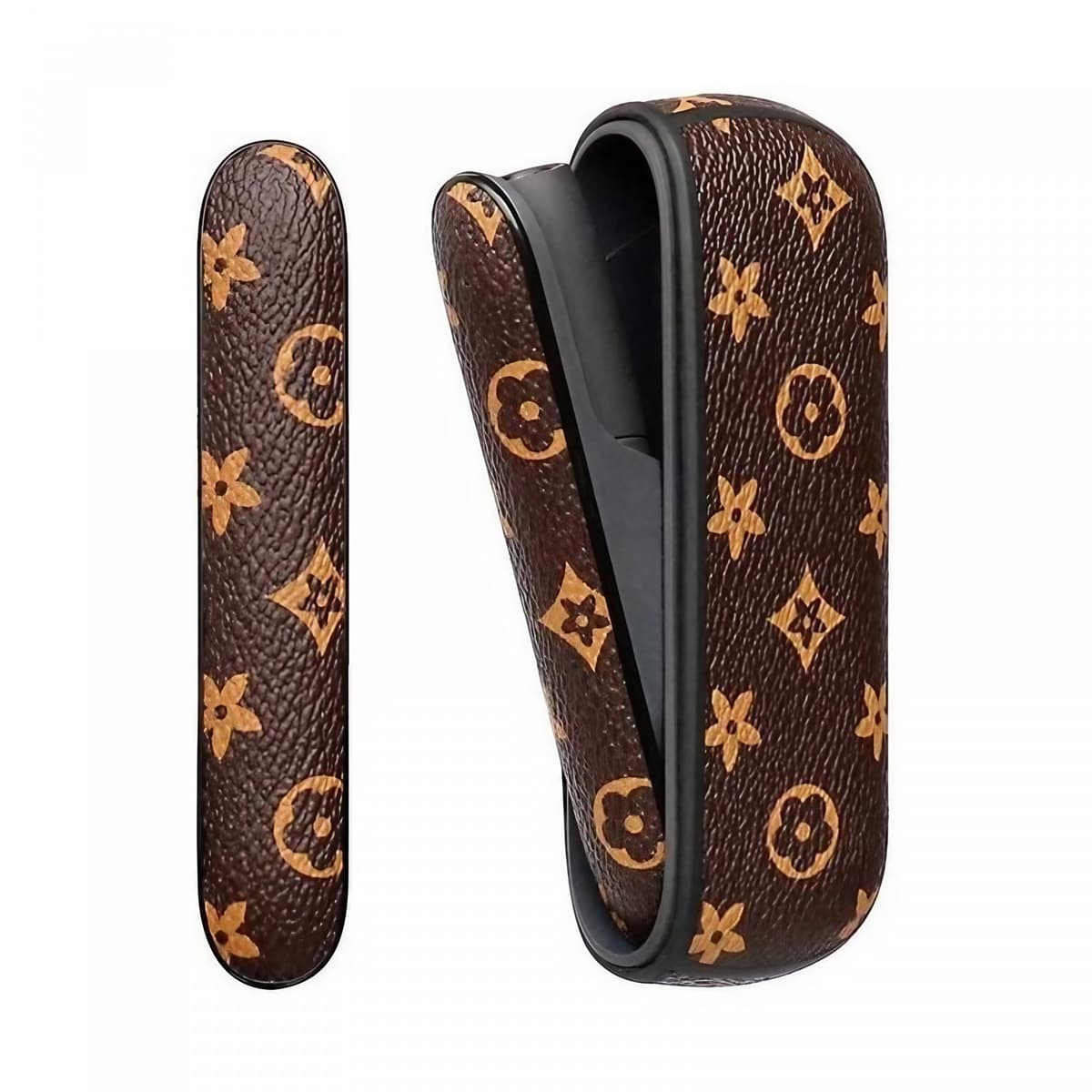 Set Husa Piele Ecologica Si Capac Plastic Flippy, pentru IQOS 3.0 DUO, de Protectie, Anti Soc si Zgarieturi, 20 gr, 12 x 4 x