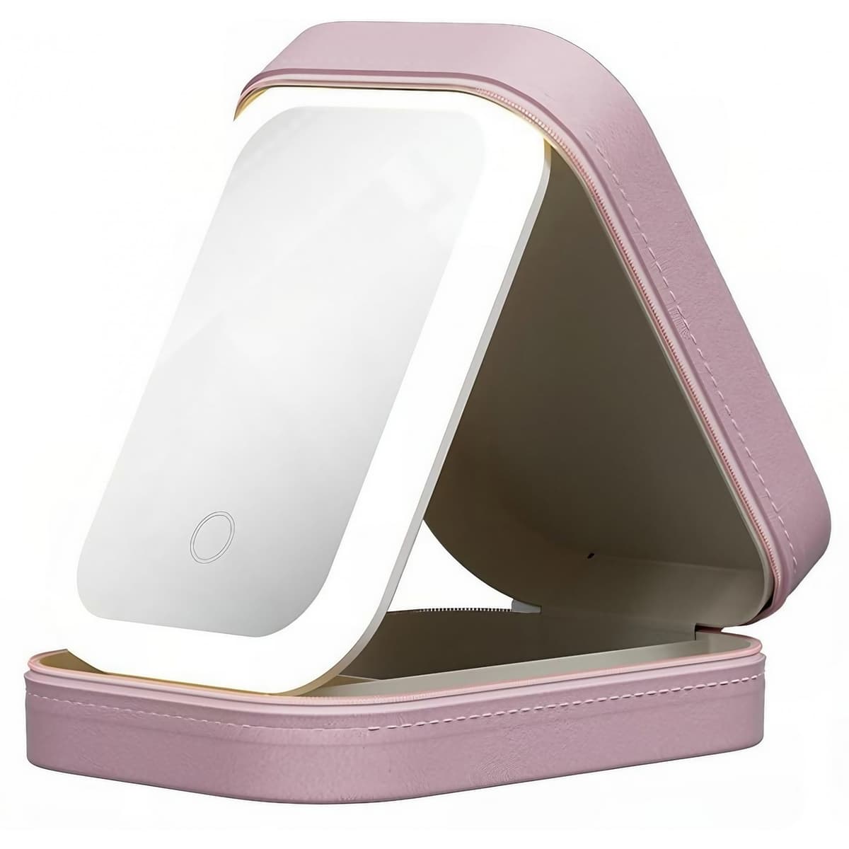 Portfard, Flippy, Geanta Cosmetice, cu Oglinda LED, 3 Moduri de Lumina, Incarcare USB, Baterie 1200 mAh, pentru Organizarea