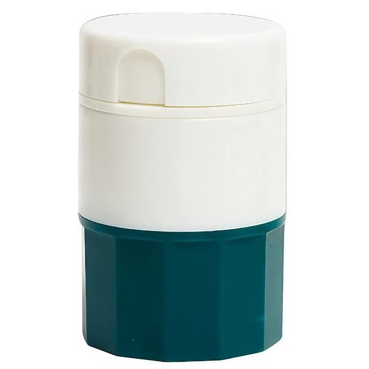 Cutie Pastile Multifunctionala, Flippy, 4 in 1, Pahar Apa, Taiere, Sfaramare, Depozitare, Compact, ABS cu Lama din Inox