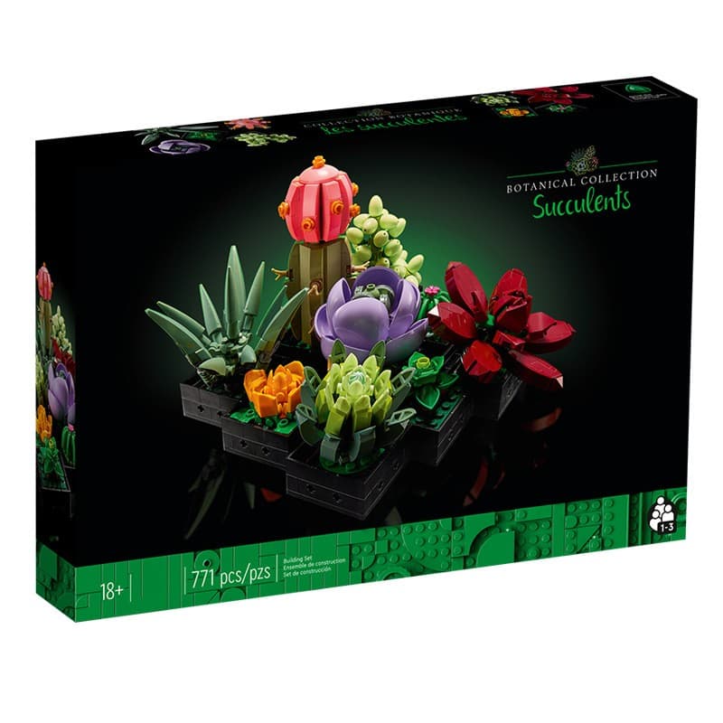 Set de Constructie Ghivece de Flori Suculente, Flippy, Ornament Creativ, 771 de Piese, Multiple Variante de Asamblare, Multicolor
