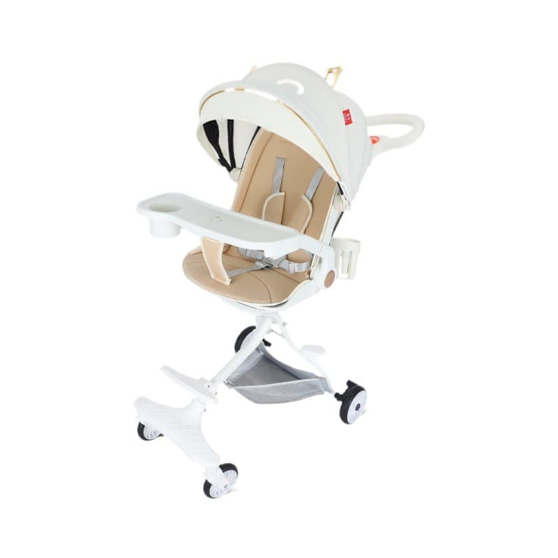 Carucior Sport Flippy 3in1, 6-36 Luni, Reversibil, Pliabil, Tavita pentru Masa, Pozitie de Somn, Centura de Siguranta, Roti
