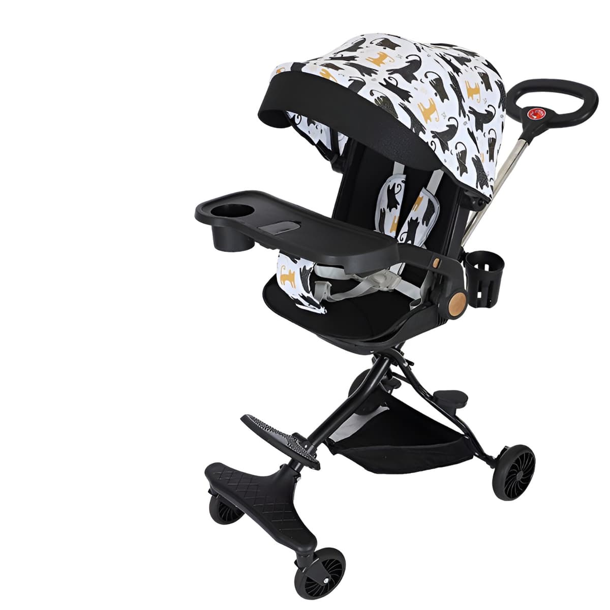 Carucior Sport Flippy 3in1, 6-36 Luni, Reversibil, Pliabil, Tavita pentru Masa, Pozitie de Somn, Centura de Siguranta, Roti