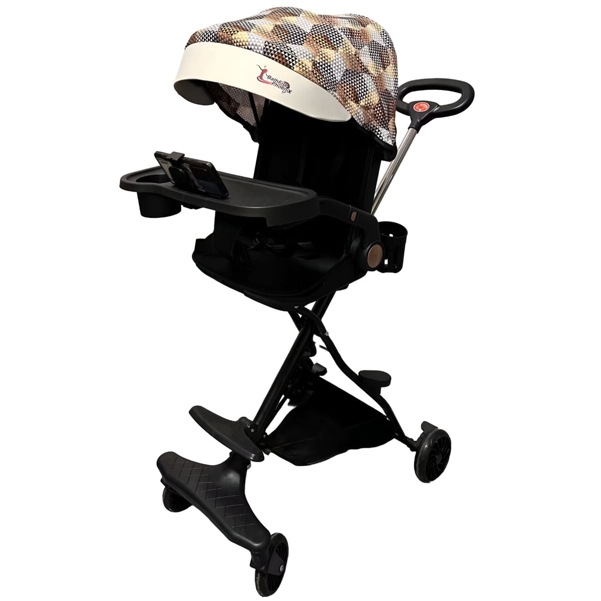 Carucior Sport Flippy 3in1, 6-36 Luni, Reversibil, Pliabil, Tavita pentru Masa, Pozitie de Somn, Centura de Siguranta, Roti