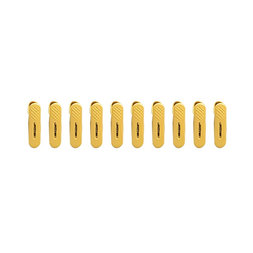 Set 10 de Cleme pentru Haine, Flippy, de Prindere pentru Pantaloni, Atasabile la Umerase, 1.6x2.3x6.35 cm, Galben