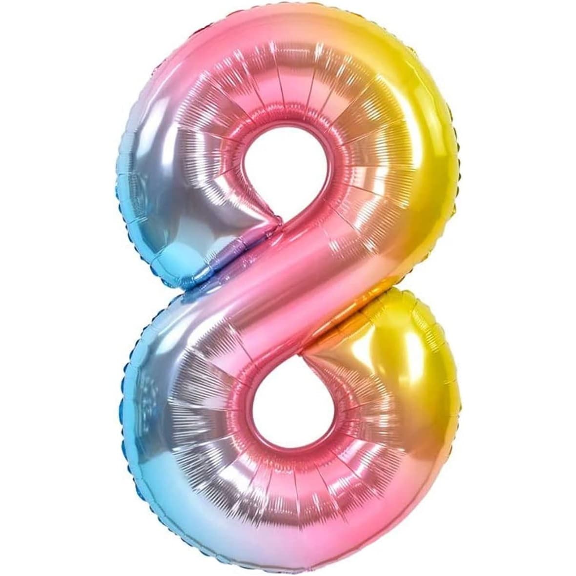 Balon din Folie Metalizata Gradient Flippy, Figurina Cifra, Tema Aniversare 100 cm, Ambalaj Individual, Pai inclus, Umflare