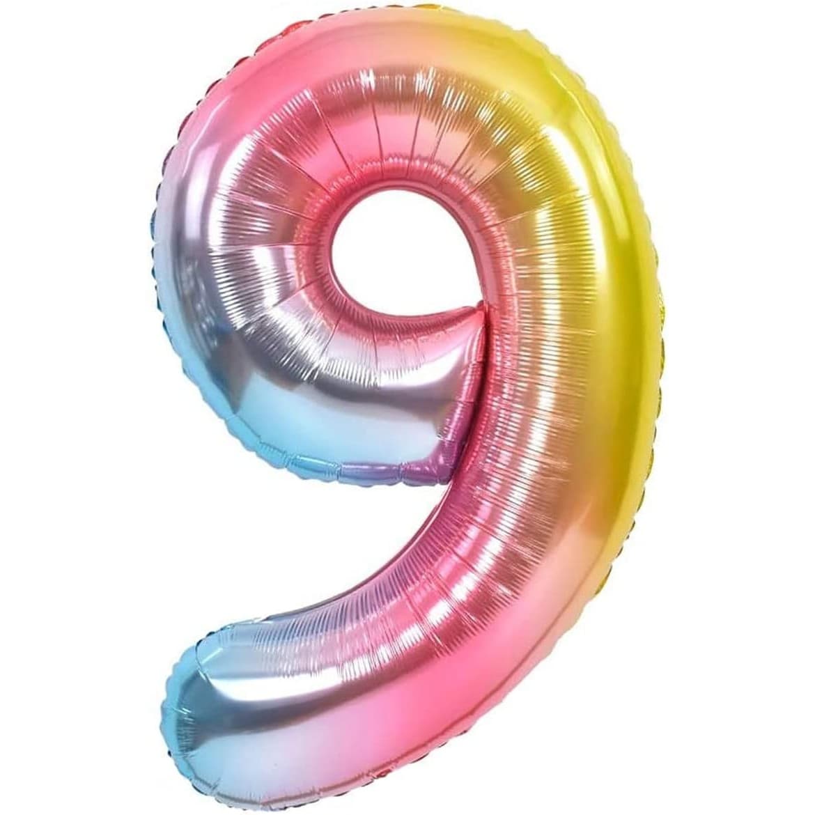 Balon din Folie Metalizata Gradient Flippy, Figurina Cifra, Tema Aniversare 100 cm, Ambalaj Individual, Pai inclus, Umflare