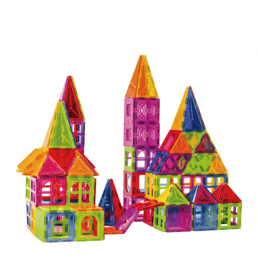 100-piece magnetic building block set, Flippy, magnetic bricks, large, geometric shapes, 3 years old, ABS, magnets