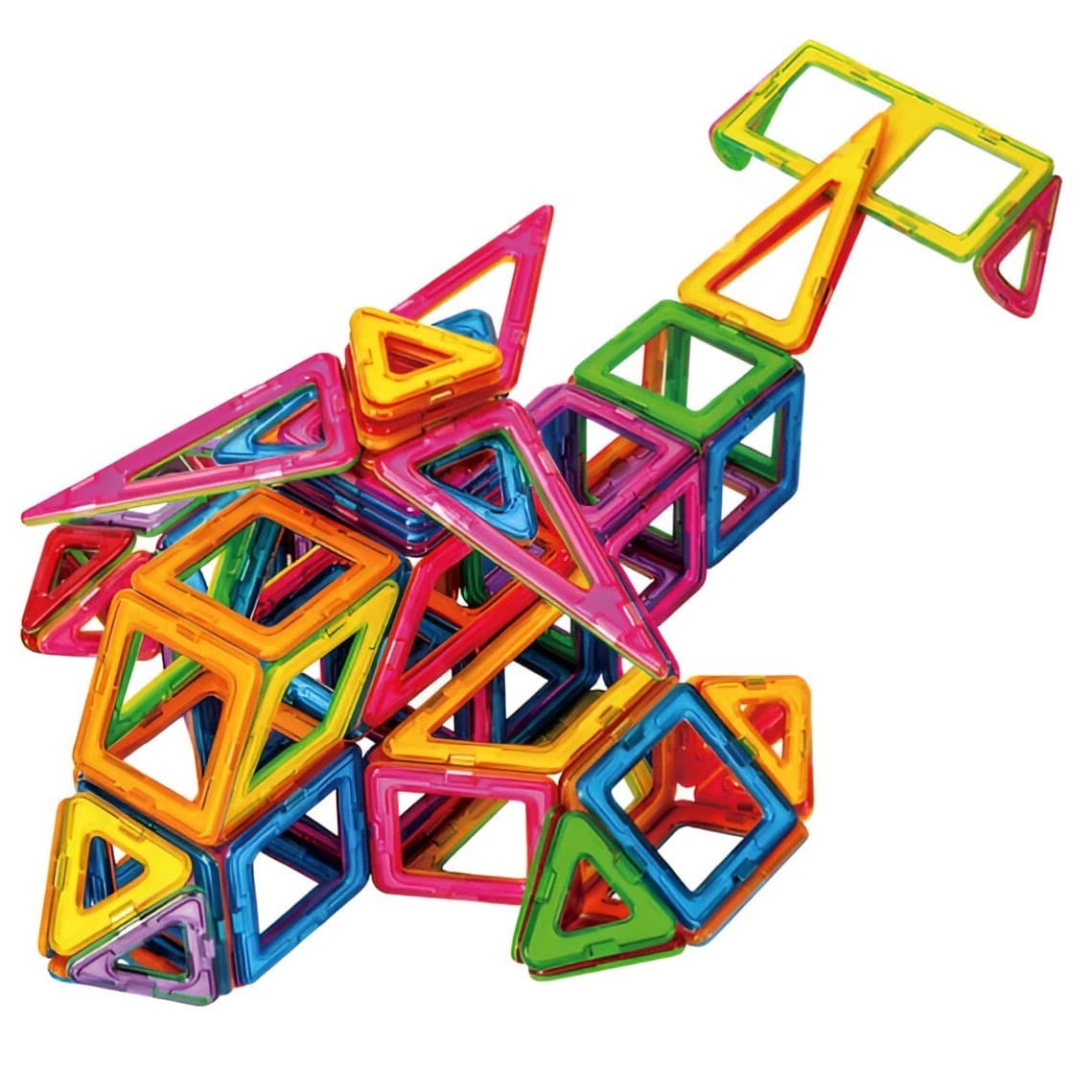 Set 148 Piese Magnetice de Constructie, Flippy, Piese Medii, Magnetic Blocks, Forme Geometrice, 3 Ani, ABS, Magnet, 25 x