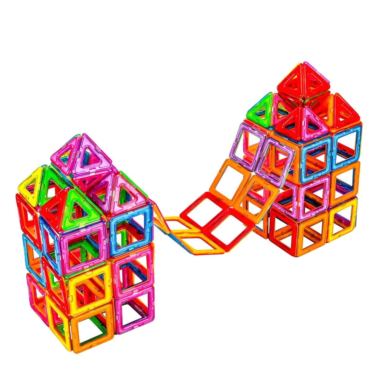 Set 40 Piese Magnetice de Constructie, Flippy, Piese Mici, Magnetic Blocks, Forme Geometrice, 3 Ani, ABS, Magnet, 20.5 x