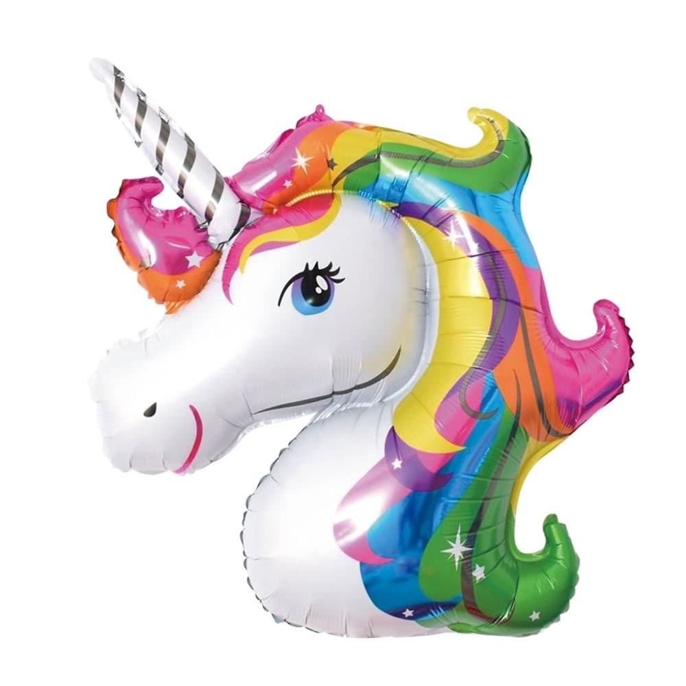 Balon din Folie Metalizata, Flippy, Mini Figurine, Model Unicorn, Tematica Aniversare, 108x88 cm, Ambalaj Individual, Pai
