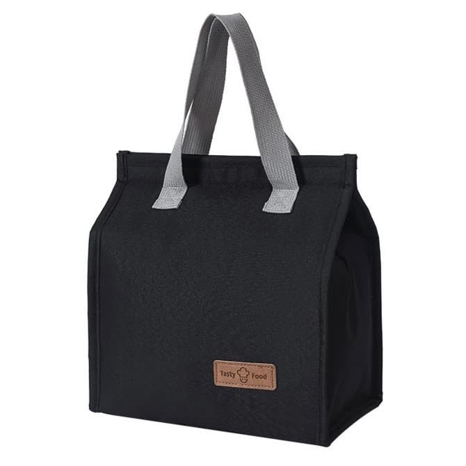Geanta Termoizolanta Tip Bento Bag Flippy, Camping Cooler, Aluminiu, 22.5x13x25,5 cm, 3.3 L, Negru