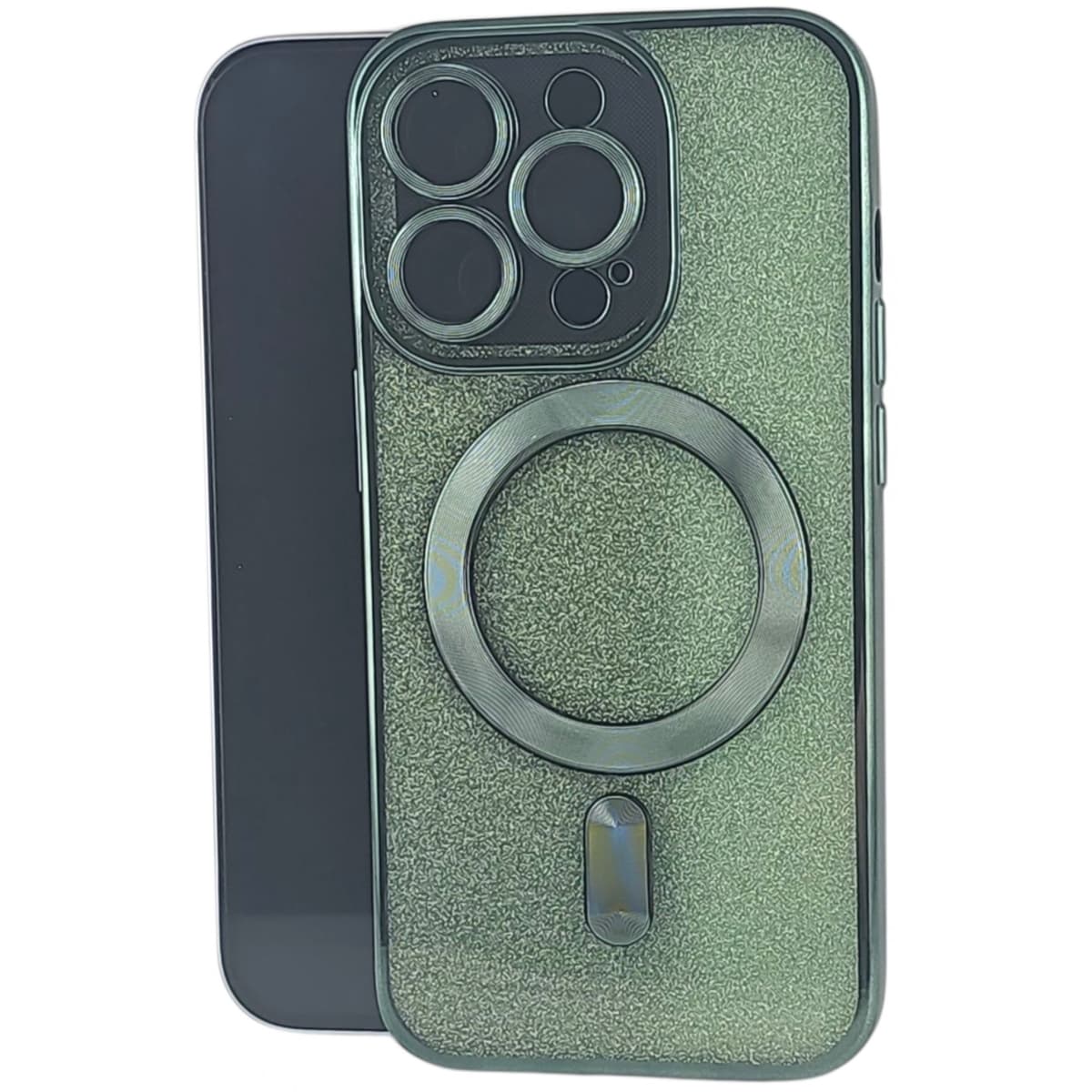 Husa de Protectie 2 in 1, Flippy, pentru Apple iPhone 14 Pro, Compatibila MagSafe, Magnetica, cu Protectie Lentila, din TPU, Verde