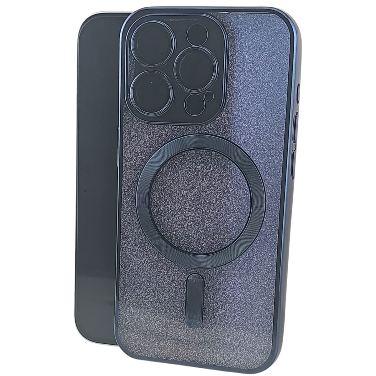 Husa de Protectie 2 in 1, Flippy, pentru Apple iPhone 15 Pro Max, Compatibila MagSafe, Magnetica, cu Protectie Lentila, din TPU, Albastru Marin