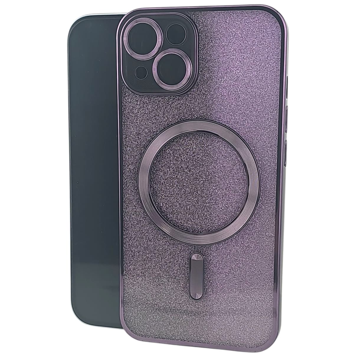 Husa de Protectie 2 in 1, Flippy, pentru Apple iPhone 15, Compatibila MagSafe, Magnetica, cu Protectie Lentila, din TPU, Mov
