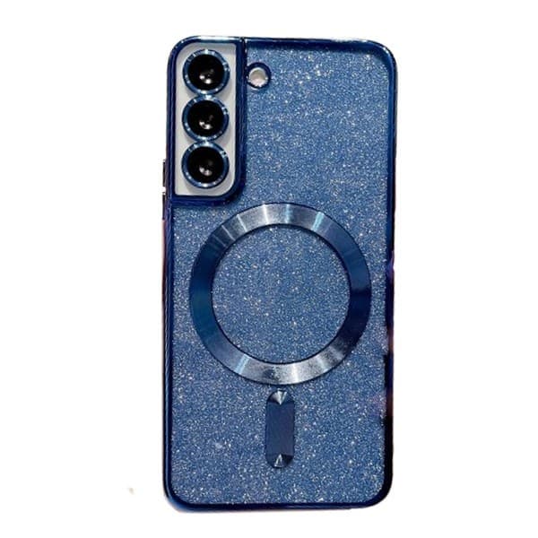 Husa de Protectie 2 in 1, Flippy, Husa pentru Samsung Galaxy S23, Glitter Chrome Magsafe, din TPU, Magnetica, cu Protectie Lentila, Albastru Marin