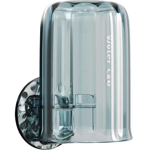 Suport Multifunctional 2 in 1, Pahar si Suport pentru Periuta de Dinti, Flippy, Plastic, Dimensiune: 10.4 x 7.3 x 7.3 cm