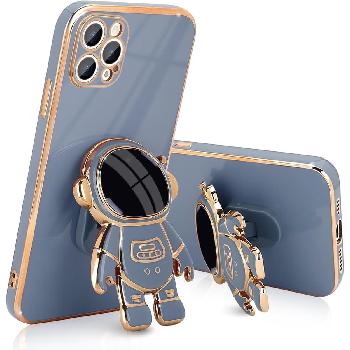 Husa de Protectie TPU 2in1, Flippy, pentru Apple iPhone 14 Pro, Astronaut cu Suport, Antisoc, Rezistenta la Impact