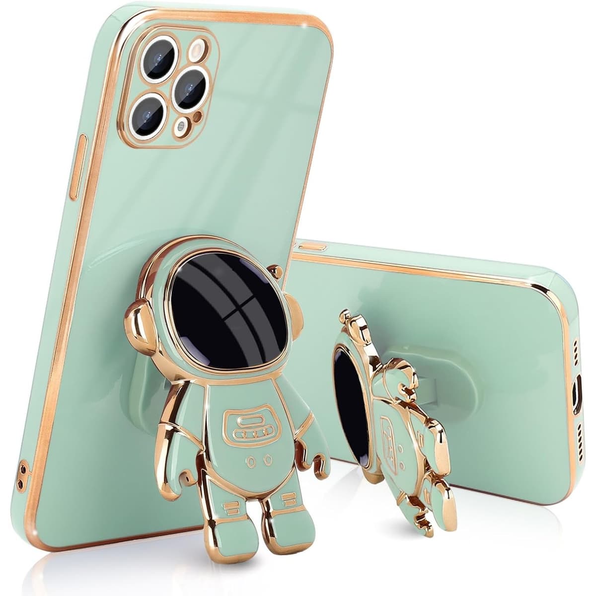 Husa de Protectie TPU 2in1, Flippy, pentru Apple iPhone 14 Pro, Astronaut cu Suport, Antisoc, Rezistenta la Impact