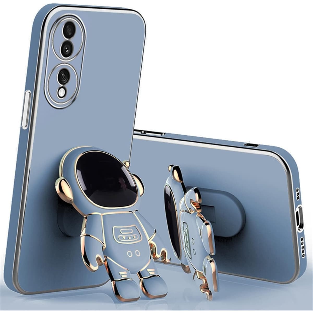 Husa Telefon 2in1, Flippy, Compatibila Huawei Mate 50 Pro, Carcasa TPU cu Suport Inclus Tip Astronaut, Protectie Camere, Albastru