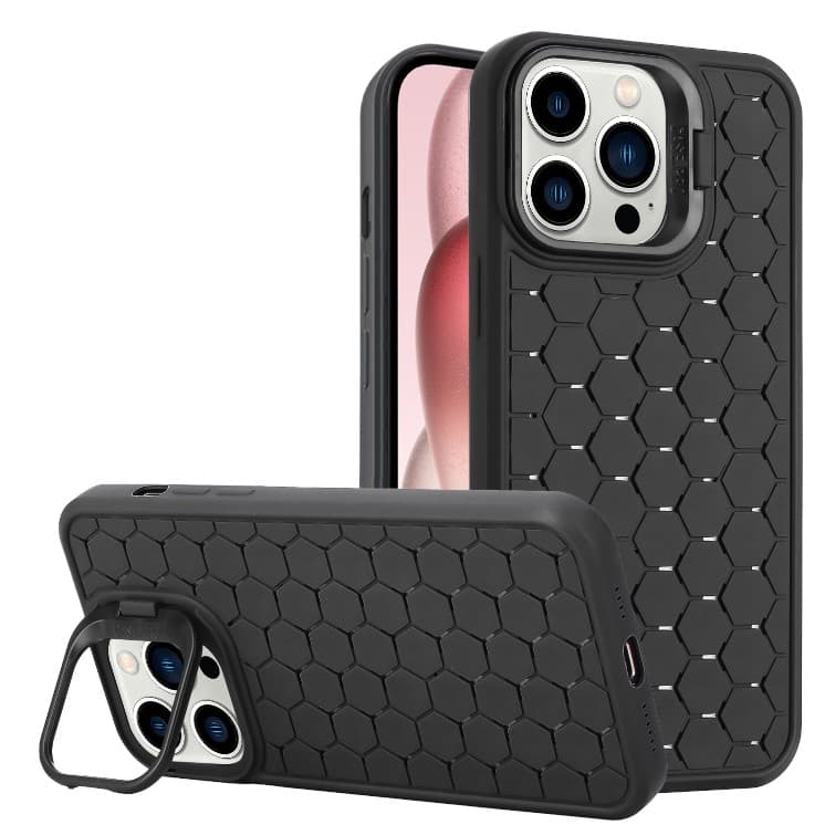 Husa de Protectie TPU, Flippy, pentru Apple iPhone 15, 3D Cube, cu Inel, Protectie Camera, Antisoc, Antizgariere, Antialunecare, Acoperire Completa, Negru