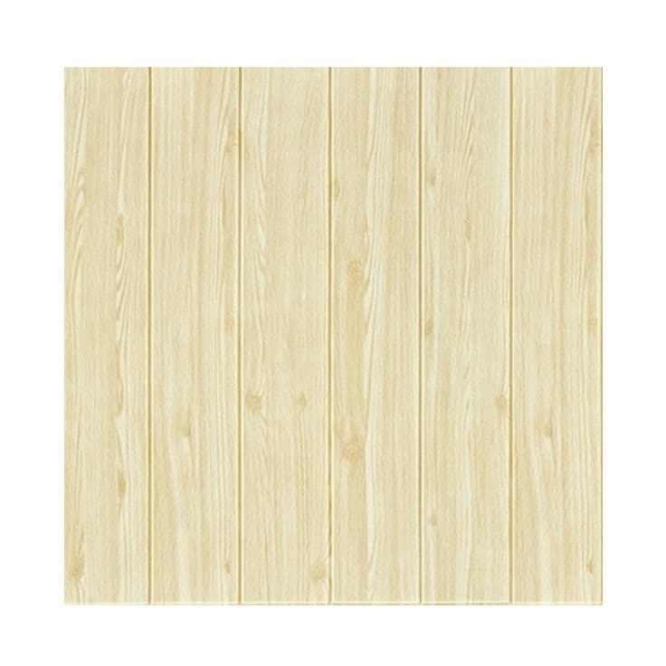 Set 10 Placi Tapet 3D, Flippy, 70 x 70 cm, Grosime 3 mm, din Rasina, Tip Placi de Lemn, Suprafata Acoperita 4.9 mp, Crem