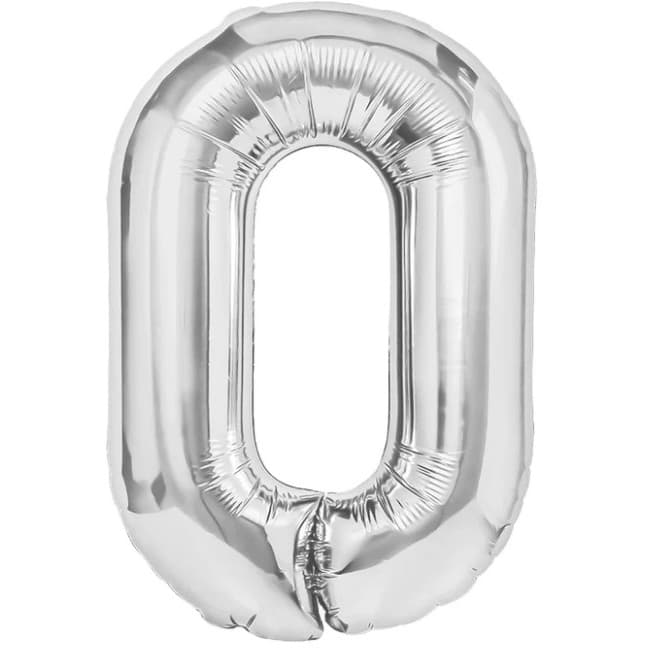 Balon din Folie Metalizata, Flippy, Figurina Cifra, Tema Aniversare 40 cm, Ambalaj Individual, Pai inclus, Umflare cu Aer