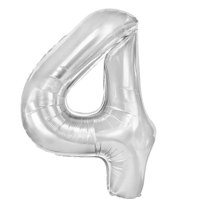 Balon din Folie Metalizata, Flippy, Figurina Cifra, Tema Aniversare 40 cm, Ambalaj Individual, Pai inclus, Umflare cu Aer
