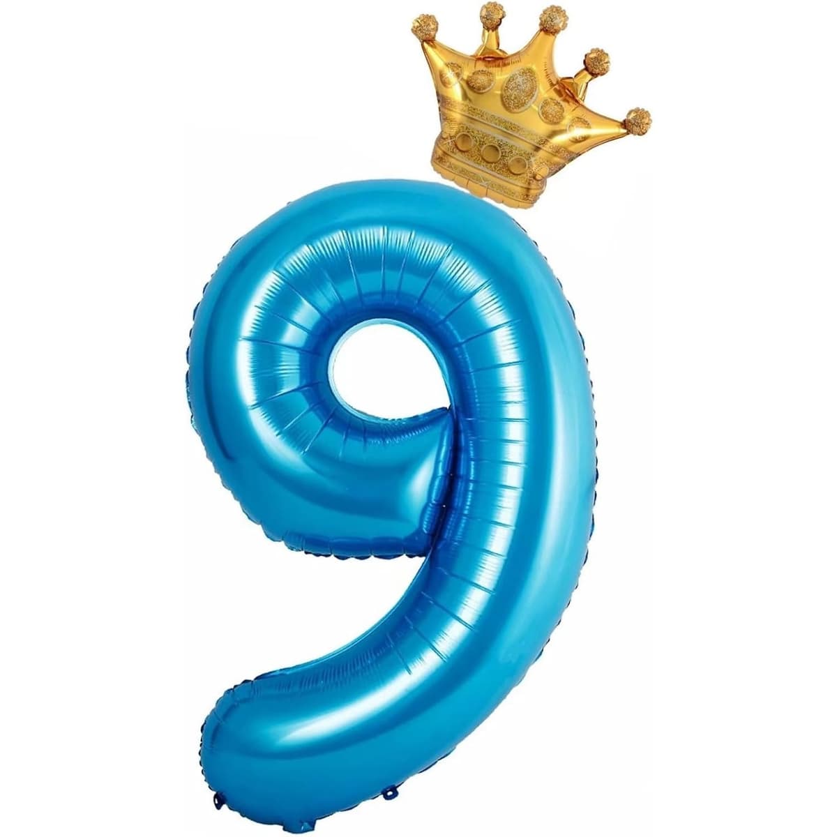 Balon din Folie Metalizata Flippy, Figurina Cifra si Coroana, Tema Aniversare 100 cm, Ambalaj Individual, Pai inclus