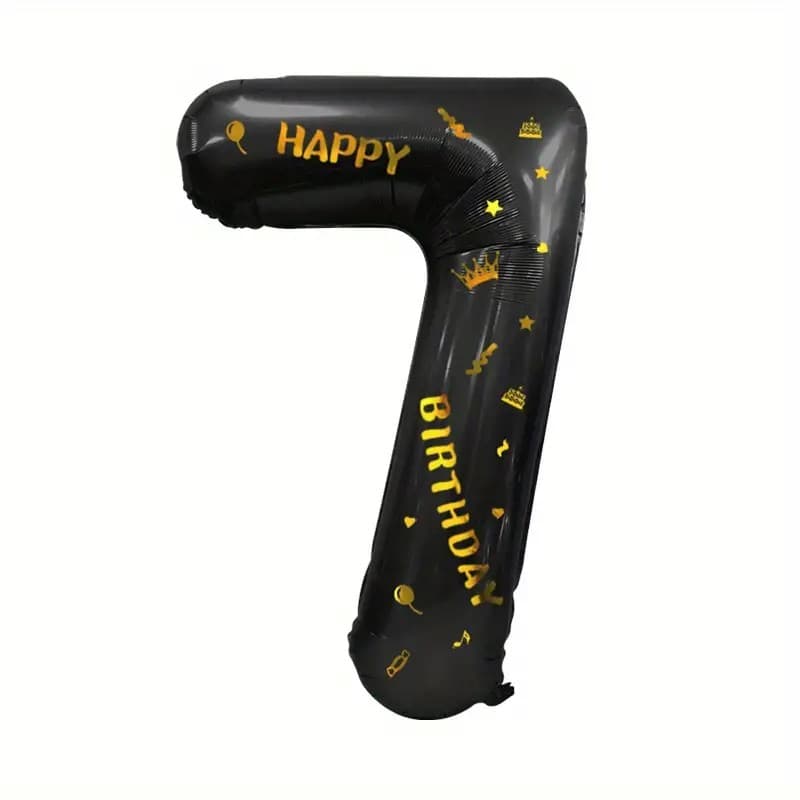 Balon din Folie Metalizata Flippy, Figurina Cifra, Scris Happy Birthday, Tema Aniversare 100 cm, Ambalaj Individual, Pai