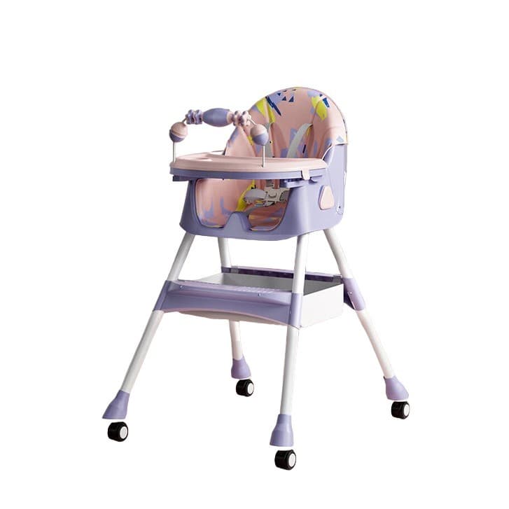 Scaun de Masa pe Roti pentru Copii, Flippy, 2 Tavite si Husa Detasabile, Multifuncțional, Stabil, Centura de Siguranta