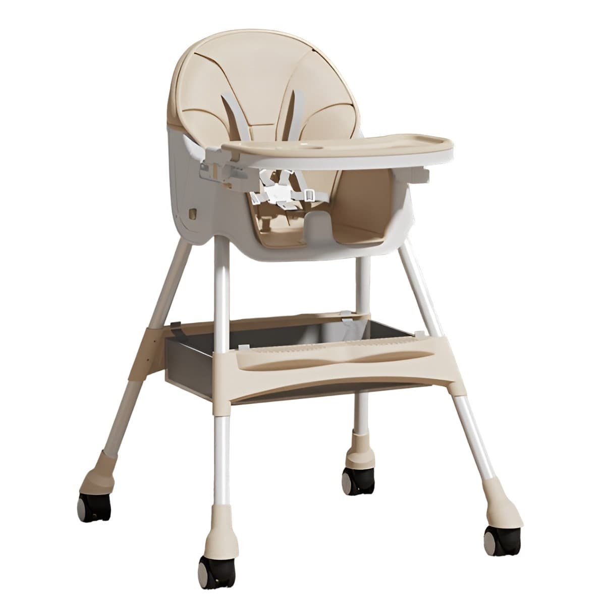 Scaun de Masa pentru Bebelusi si Copii, Flippy, cu Roti, Telescopic, Pliabil, Masuta Reglabila, Suport Picioare, Scaun cu